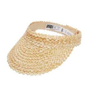 Beach Riot Tan Woven Straw Visor Hat NEW